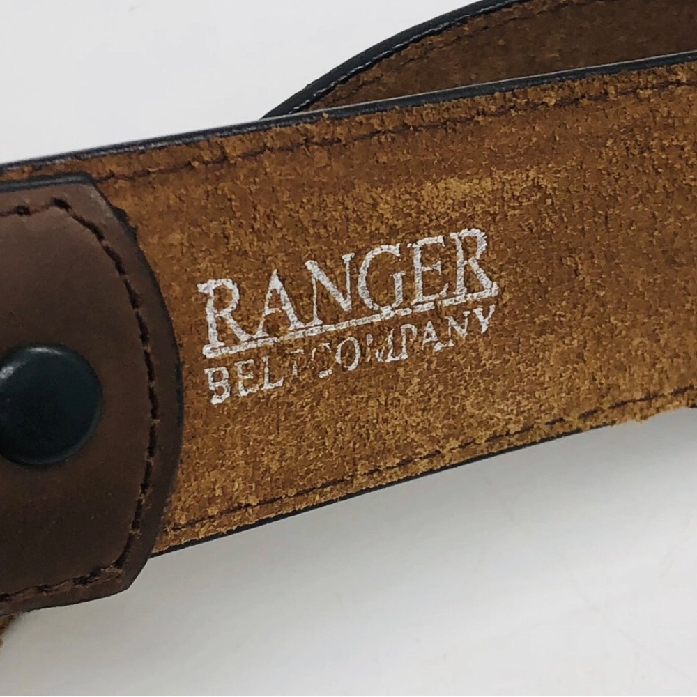 Ranger Belt Company Genuine Leather, Cowhide Hair Belt Star  Concho WB3220 Sz 44 - Picture 7 of 8